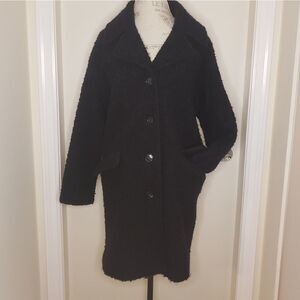 Hilary Radley Black Wool Overcoat